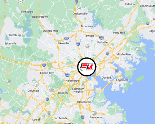 Map of EMS Baltimore service area