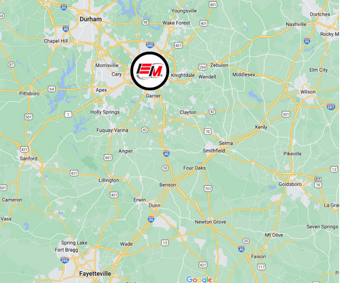 Map of EMS Raleigh service area