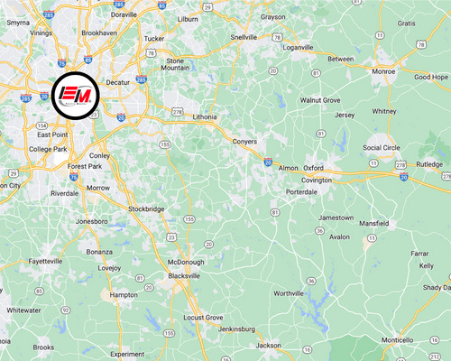 Map of EMS Atlanta South East service area