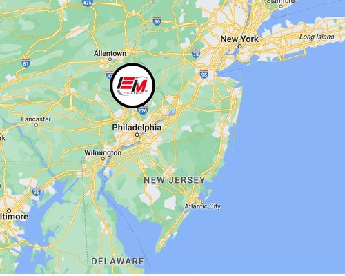 Servie area map of central new jersey