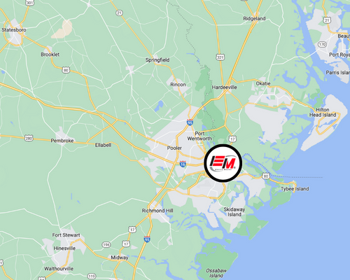 Map of EMS Savannah service area