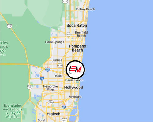 Map of EMS Fort Lauderdale service area